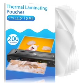 Clear Thermal Laminating Pouches – 9 x 11.5 Inch, 5 mil Thick (200 Pack) – Professional-Grade Lamination Sheets for Documents, Photos & Crafts – Fits 8.5 x 11 Letter Size Paper - [5mil 200 Packs]