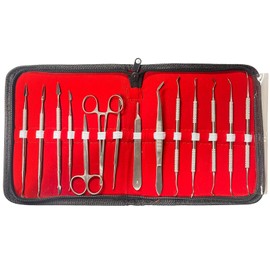 WDL14 PCS Set Wax Carver Tools Dental Waxing Instruments with Case, Stainless Steel Wax Carvers Set - Metal Clay Sculpting Pottery Sculpture Tools - Double Ended DIY Waxing Modeling Kits DN-1142
