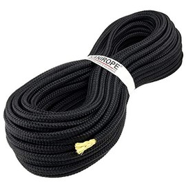 Kanirope® Polyester Rope with Aramid Core Kevlar Rope Parabraid 4 mm 20 m Black Braided