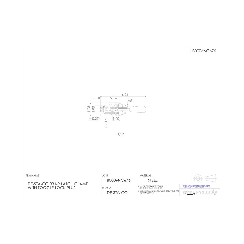 DE-STA-CO 331-R Latch Clamp with Toggle Lock Plus