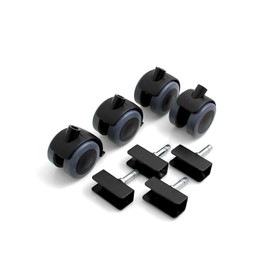 Design61 Universal Furniture Castors with U-Mount 16 mm Rubber Castors Swivel Castors Floor Protection Wheels with Lock Plate Shoes with Pin Pack of 4