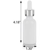 1 oz Opal White Glass Boston Round Bottle with Silver