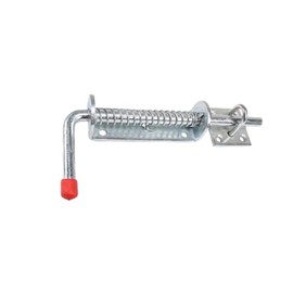 Galvanised Heavy Duty Iron 6 Inch 150mm Door Mount Spring Loaded Slide Bolt Latch Lock Ideal for – Barn Door, Garden Gate, Shed Doors Wooden Gates Garage Gates