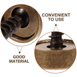 jojofuny Pack of 8 Decorative Brass Screws with Caps, Self-Tapping Screws, Antique Bronze, 12 mm, for Mirrors and Furniture, Screw Cover, Decorative Screws for Home Decoration