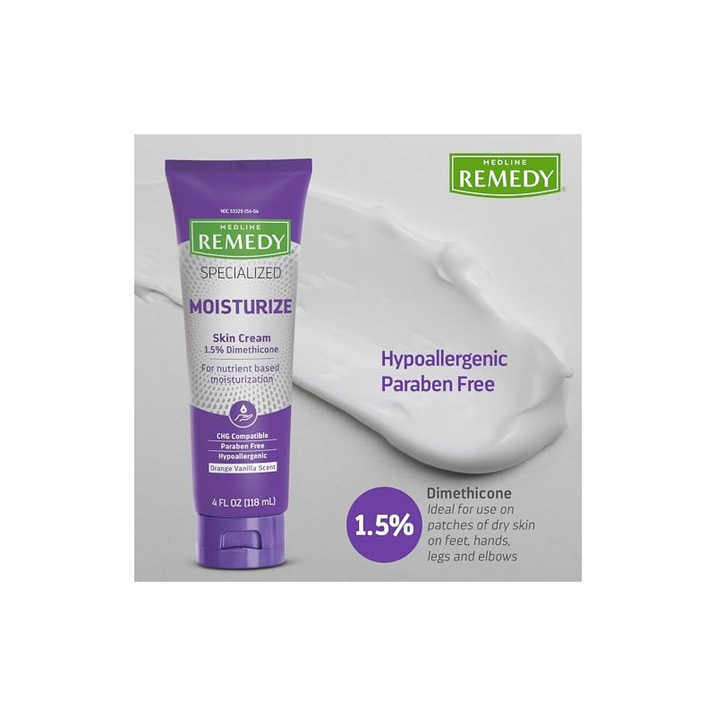 Medline Remedy Crema para la piel especializada, 4 onzas, fórmula