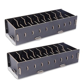 Nicheez Card Storage Card Holder Business Card Organizer Trading Card Organizer Wooden Set of 2 (Black)