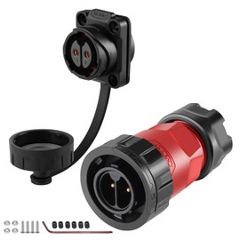 CNLINKO YM-20 2 Pin Screw Connector with IP68 Waterproof Circular Connector, PBT Plastic Housing Quick Plug Aviation Plug, M20 Flange Socket Male/Female (2 Pin)