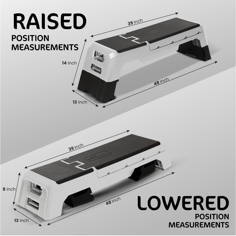 HolaHatha Adjustable Stepper with Storage Compartment, Incline Fitness Deck &