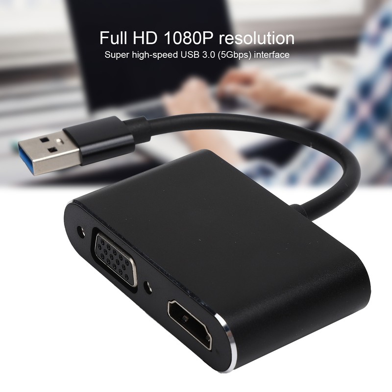 USB3.0 to High Definition Multimedia Interface VGA Adapter 2in1 HD