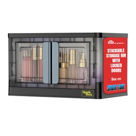 dbest products Quik Box - 8.5 Gallon Stackable Storage Bins with Doors, Collapsible Organizer Foldable Container, for Bedroom Living Room Neat, Tidy Dorms and Organized Homes, Boxes