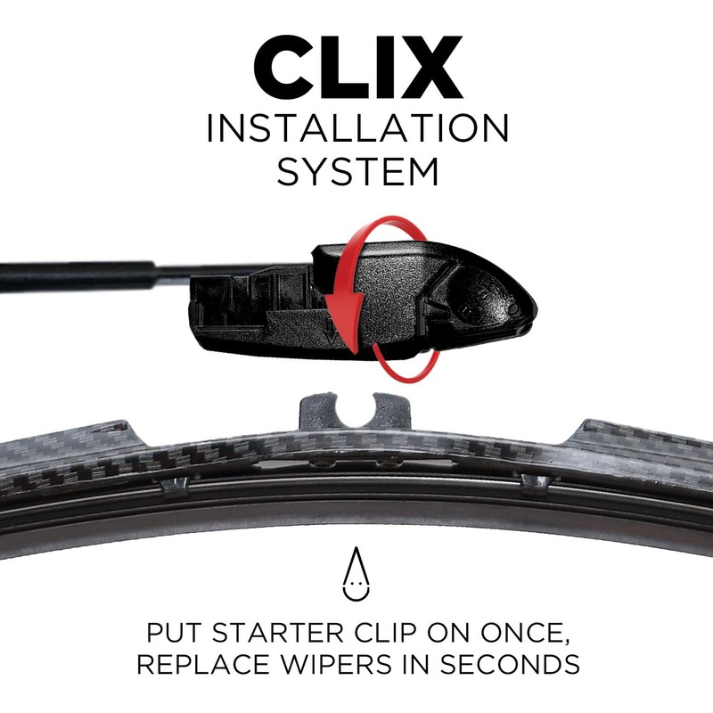 ClixWipers 22" + 22" Black Carbon Fiber All Weather Premium