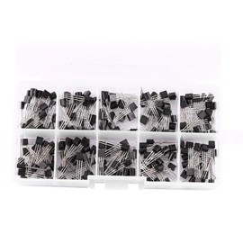 PUSOKEI 200 Piezas 10 valores Surtido de transistores de silicio BC337 / BC327 / 2N2222 / 2N2907 / 2N3904 / 2N3906 / S8050 / S8550 / A1015 / C1815