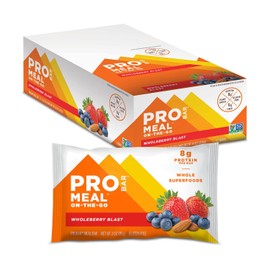 PROBAR - MEAL Bar, Wholeberry Blast, Non-GMO, Gluten-Free, Healthy, Plant-Based, Whole-Food Ingredients, Natural Energy (12 Count)