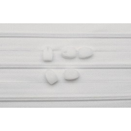 Großhandel für Schneiderbedarf 5 M Reißverschluss Endlos Weiß inkl. 5 Spezialschieber für Bettwaren 4 mm Spiralkette