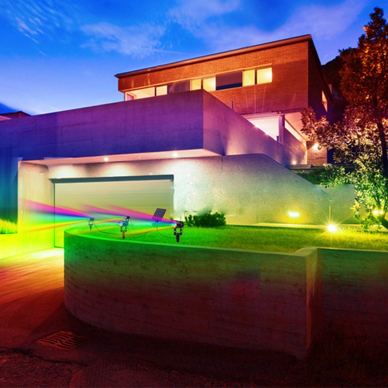 T-SUN RGB Solar Spotlights Outdoor, 5W Solar Lights with 4