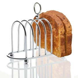 Muldale Silver Toast Rack 6 Slice Victorian Style - Chrome Toast Holder Rack with Ball Feet - Toast Stand with Carry Handle - Sturdy and Toughened