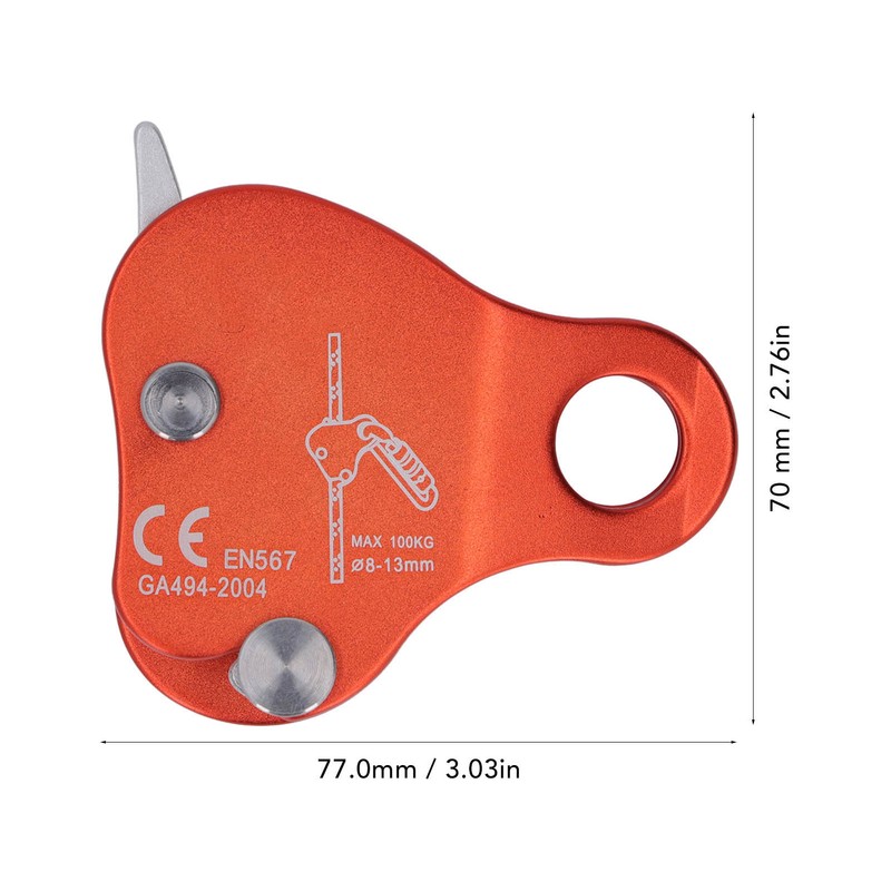 Climbing Rope Grab Aluminum Alloy Self Locking 8‑13mm Climbing Rope