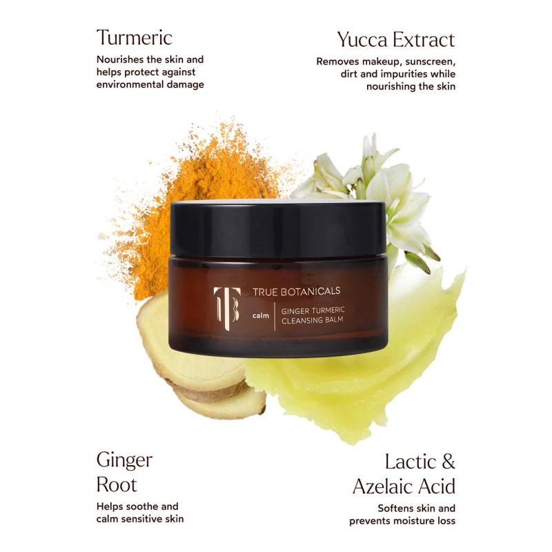 True Botanicals Calm Ginger Turmeric Cleansing Balm - 3oz/85g