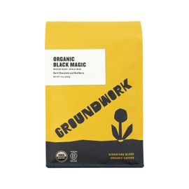 Groundwork Certified Organic Whole Bean Coffee, Black Magic Espresso, 12 oz Bag