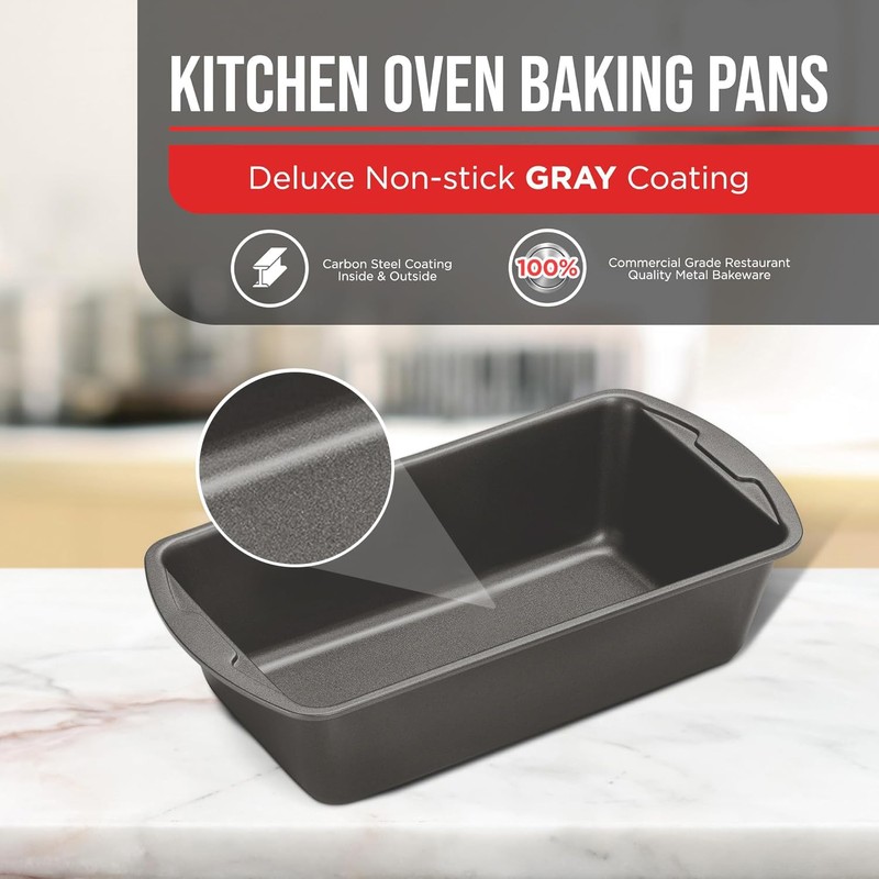 Nonstick Loaf Pan Set Pack of 2, 10.2" & 11"