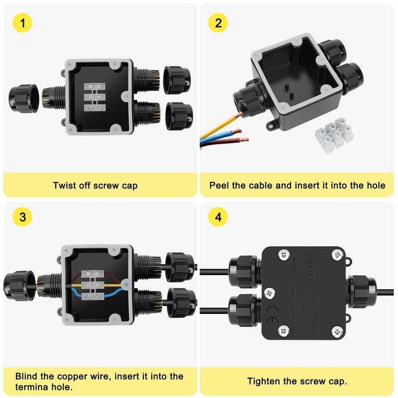 Junction Box Waterproof Junction Box Outdoor Waterproof Junction Box IP68,