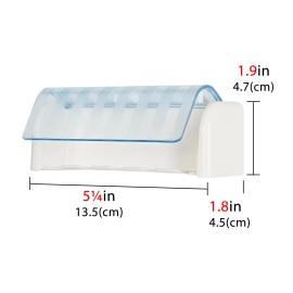 Luexbox 5 Slots Wall Mount Toothbrush Holder with Cover, Self Adhesive Toothbrush Sto...