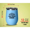 Chess Blue Wine Tumbler 12oz - I Only Speak Chess