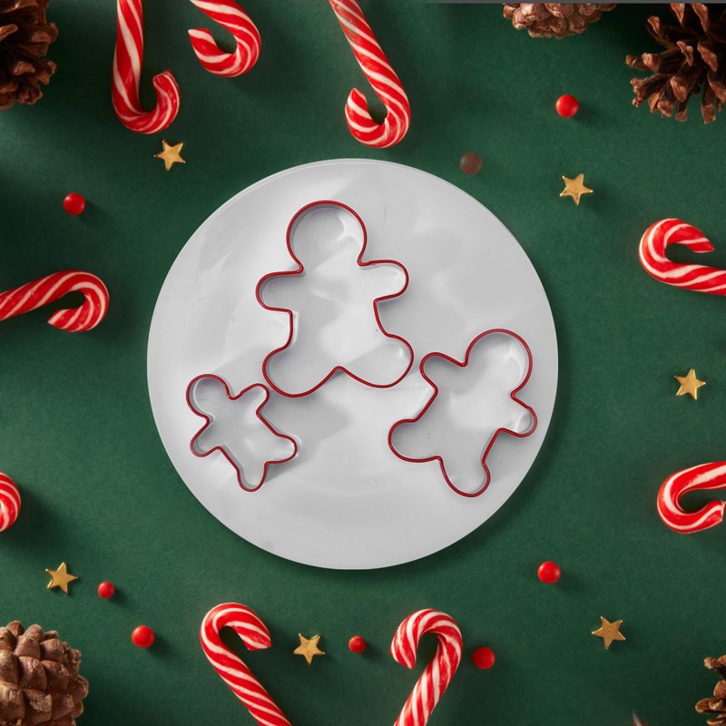 Gingerbread Man Cookie Cutters 3PCS, Stainless Steel Christmas Cookie Cutter