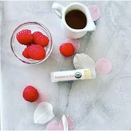 Organic Lip Balm, Utila Organic Raspberry Kiss (Raspberry), 0.1 oz (4.25 g), USDA Organic Lip Balm