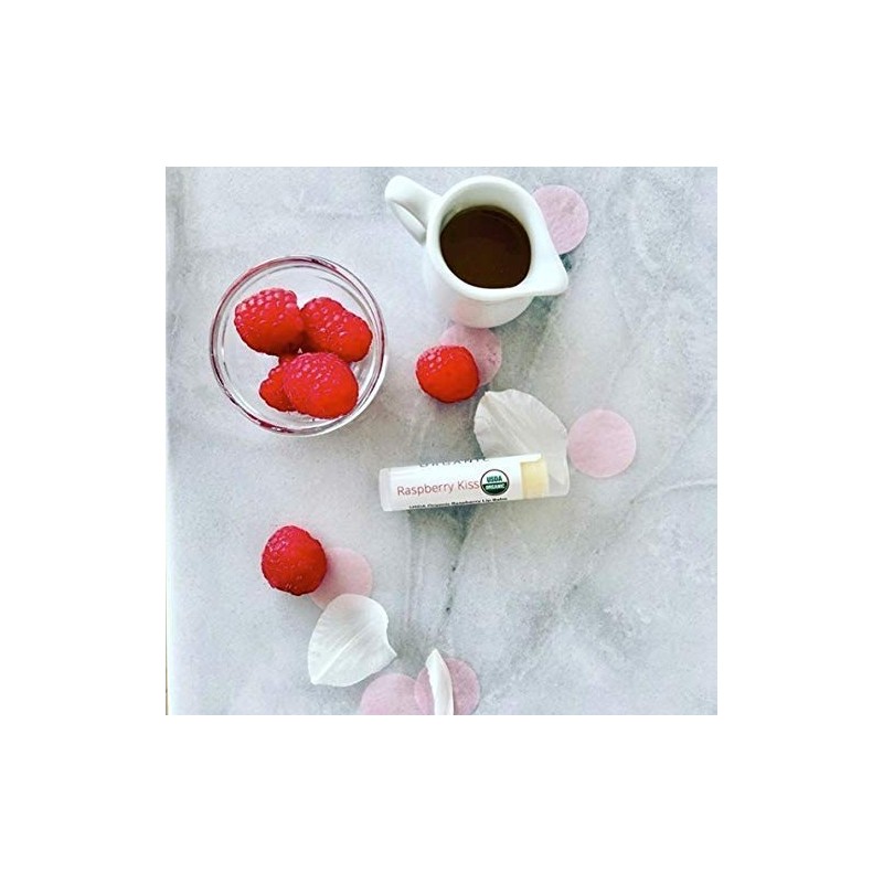 Organic Lip Balm, Utila Organic Raspberry Kiss (Raspberry), 0.1 oz