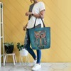 ALAZA Owl Print Boho Ethnic Large Canvas Tote Bag Shopping