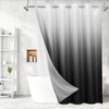 MitoVilla No Hooks Needed Black Ombre Waffle Shower Curtain Liner