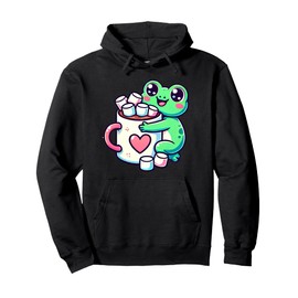 Kawaii Frog Hot Chocolate Marshmallow Pullover Hoodie