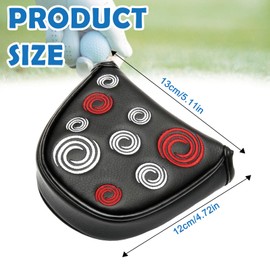 Black Putter Head Covers, Mallet Putter Headcover, Golf Putters Head Covers with Premium Protection, Premium Magnetic Closure Half Round, PU Leather Fit for Odyssey Putters Covers
