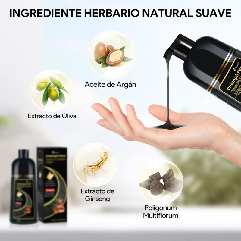 Kaisasa Shampoo Con Tinte Cubre Canas Con Aceite De Argán