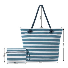 MULTIONS Beach Bag, Large Waterproof Beach Bag with Zip Top, Foldable Beach Bags for Gym, Grocery Store, Travel with Wet Bag, Grey Green - Grey Hand