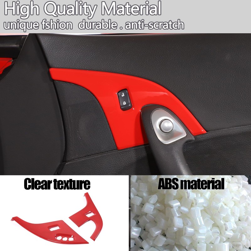 Moittellc Door Lock Switch Button Cover Trim Compatible with Chevy