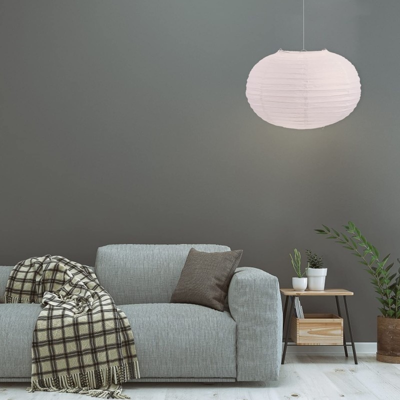 DOITOOL Round Paper Lanterns White Round Paper Japanese Pendant Lamp