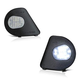 VIPMOTOZ White LED Side Under-Mirror Puddle Light Lamp Replacement For 2009-2018 Dodge RAM 1500 2500 3500 Pickup Truck Towing Mirror, 2-Piece Driver & Passenger Side Set