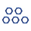5 Pcs AN8 Female Thread Hex Locking Nut Metal Alloy