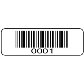1000 Numbered Labels, Pre Printed Serial Barcodes 1-1/2" x 1/2" Sequential Bar Code 128 Stickers - Consecutive Roll Numbers Choose Set 1 Through 9
