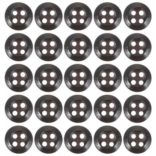 PATIKIL Wooden Buttons 4/9 Inch (11.5mm), 50 Pcs Wood Sewing