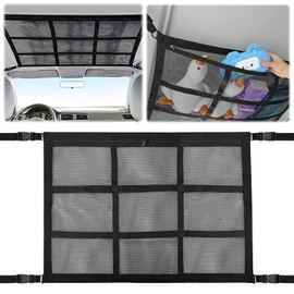 Gepäcknetz Auto für Aufbewahrung, Universal Autodach Gepäcknetz Decke, Doppelschicht Auto Gepäcknetz, Gepäcknetz Wohnmobil mit 2 Haken, für Vier Dach Armlehnen auf Autos, Jeeps, Van, SUV