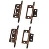 ZCZQC 4 Pcs/Pack Antique Brass Non-Mortise Hinges Finials Cabinet, Cupboard