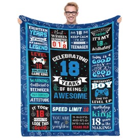 18 Year Old Boy Gifts Birthday Gifts for 18 Year Old Boys, Kids Blanket 40 x 50In Warm Flannel Throw Blankets for Boys 18 Year Old Boy Birthday Gifts Ideas, for 18th Birthday Blanket