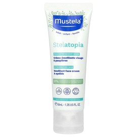Mustela Stelatopia Emollient Face Cream & Eyelids, Fragrance Free, 1.35 fl oz (40 ml)