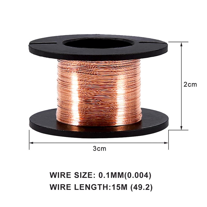 5pcs 0.1mm Enamelled Wire Copper Winding Wire Enamelled Repair Wire