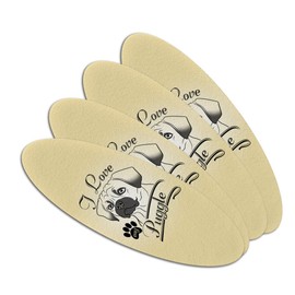 I Love My Puggle Double-Sided Oval Nail File Emery Board Set 4 Pack