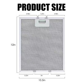 ANBOO 2 PCS W10169961A Grease Filters - 5-Layer Aluminum Mesh - 10.5 x 12 Inch - Compatible with Whirlpool, Ikea, Kitchen Aid, Jenn Air Range Hoods