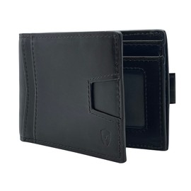 Bryker Hyde Slim Vertical Bifold RFID Blocking Full Grain leather Wallet for Men, Front Pocket, Bill/Receipt pocket and Pull Tab Card Slot (Charcoal Black w/Pull Out Card Pocket)